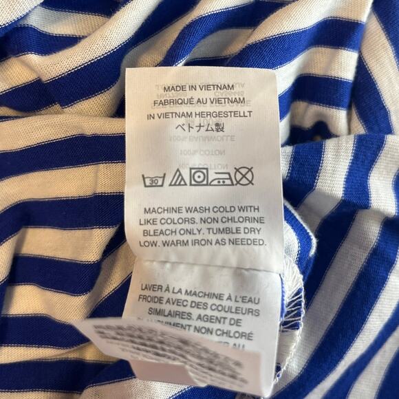 J Crew Navy Blue White Stripe Knit Long Sleeve Back Knot Twist Boat Neck Top XXL - Picture 7 of 9